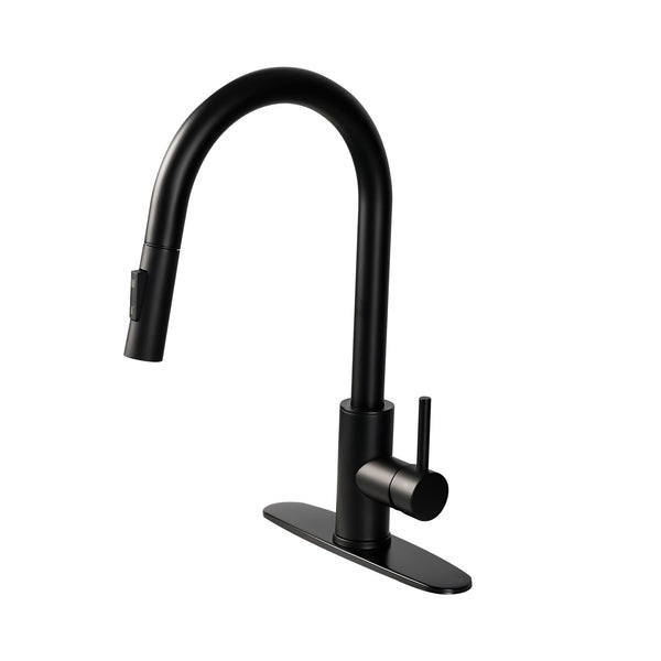 Modern Outdoor Stainless Steel Gooseneck Pull-Down Faucet