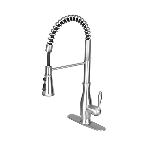Spot Resist Stainless One-Handle Pre-Rinse Spring Pulldown Kitchen Faucet