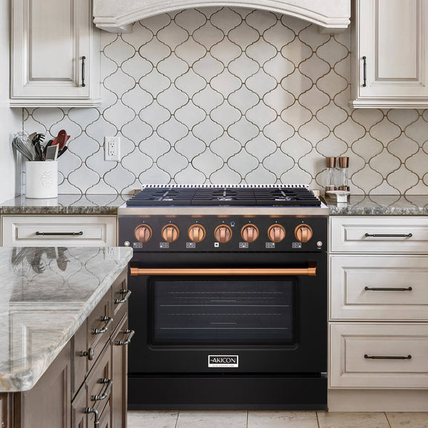 Modern kitchen gas stove and oven combined appliance