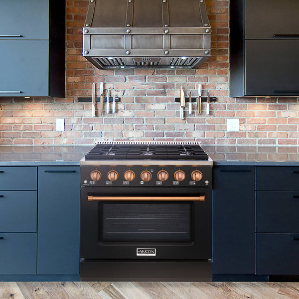 Modern kitchen gas stove and oven combined appliance