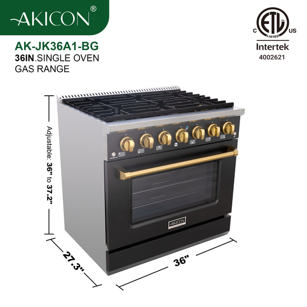dimension of the gas range black gold handle switches