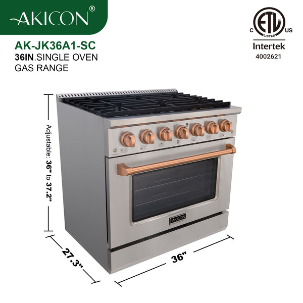 dimension of the gas range