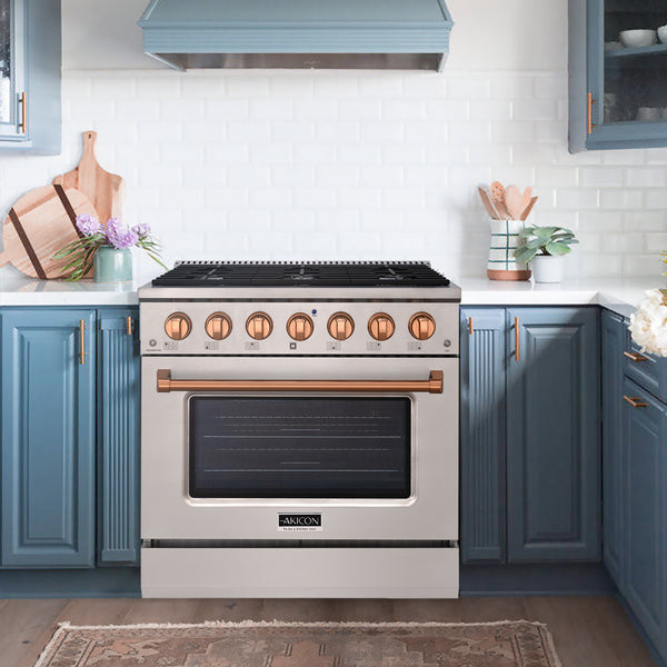 modern gas range copper handle