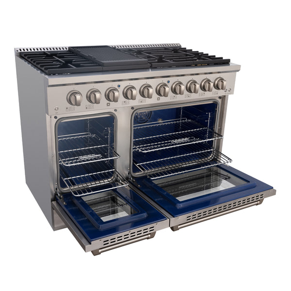 gas range silver blue inside