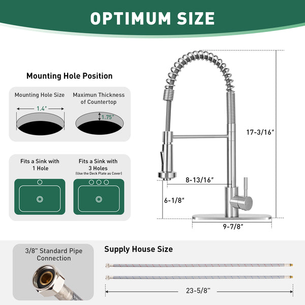 Heavy-Duty Outdoor Stainless Steel Spring Pull-Down Faucet