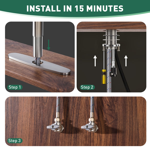 Heavy-Duty Outdoor Stainless Steel Spring Pull-Down Faucet