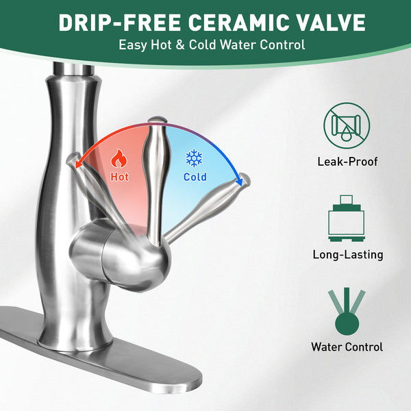 Spot Resist Stainless One-Handle Pre-Rinse Spring Pulldown Kitchen Faucet