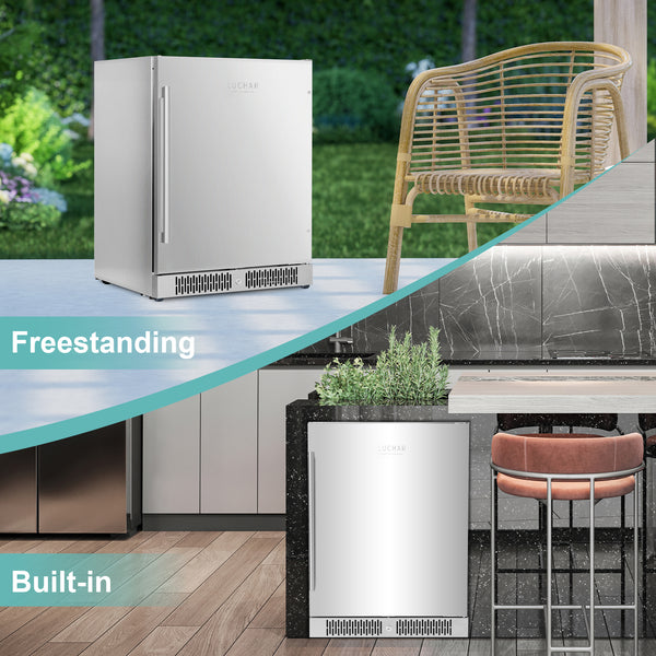 Luchar 24 Inch Beverage Refrigerator stainless steel