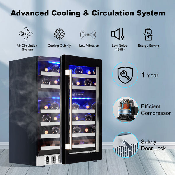 Black refrigerator led light with 3 colors and advanced cooling 7 circulation system