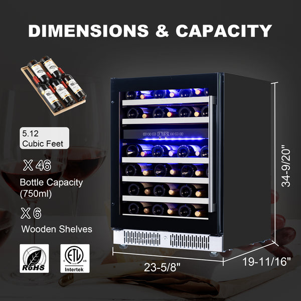 Dimension of the refrigerator 5.12 Cubic Feet and 6 wooden shelves
