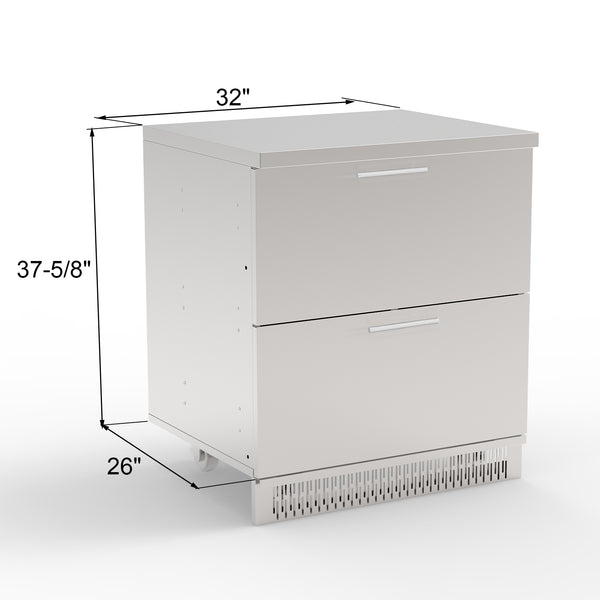Outdoor Kitchen Stainless Steel 2-Drawer Cabinet