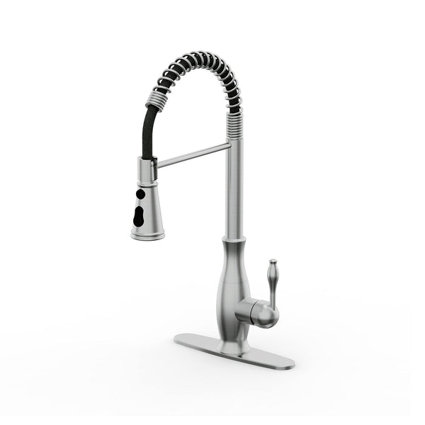 Spot Resist Stainless One-Handle Pre-Rinse Spring Pulldown Kitchen Faucet