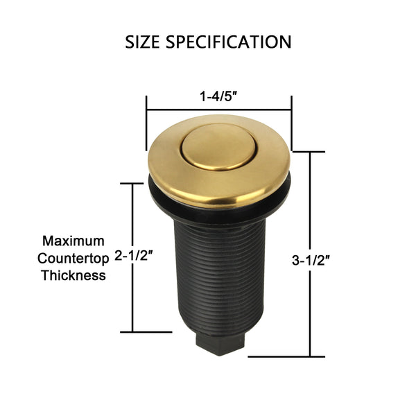 Single Outlet Antique Brushed Gold Garbage Disposal Kitchen Air Switch Kit