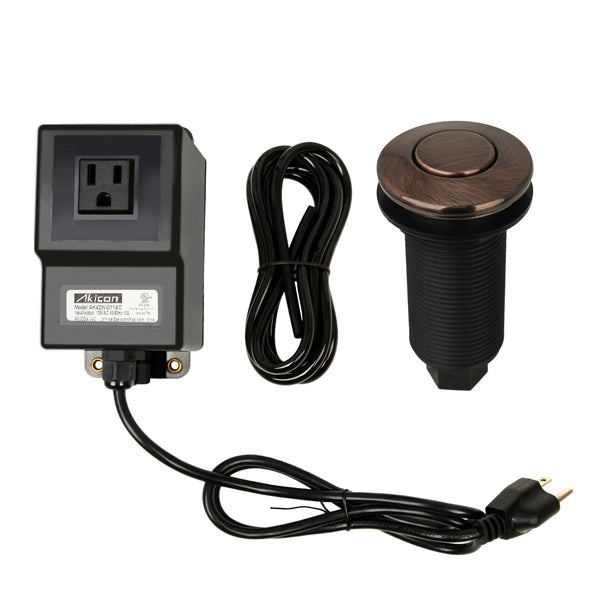 Single Outlet Antique Copper Garbage Disposal Kitchen Air Switch Kit