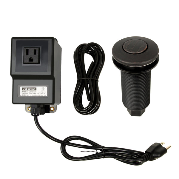 Single Outlet Antique Oil Rubbed Bronze Garbage Disposal Kitchen Air Switch Kit - LC79001A-ORB