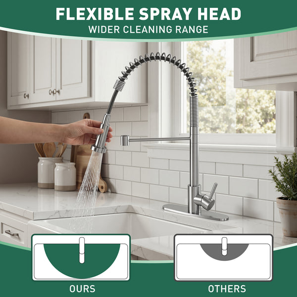 Heavy-Duty Outdoor Stainless Steel Spring Pull-Down Faucet