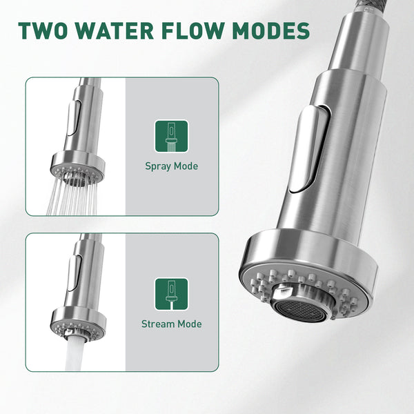 Heavy-Duty Outdoor Stainless Steel Spring Pull-Down Faucet