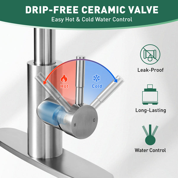 Heavy-Duty Outdoor Stainless Steel Spring Pull-Down Faucet