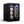 A black dual-zone wine and beverage refrigerator with glass doors, illuminated by LED lights, displaying various bottles and cans.