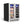 A built-in stainless steel wine and beverage refrigerator with double-tempered glass doors, visible wine bottles, and canned beverages inside.