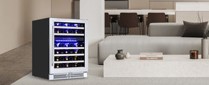 Wine cooler in a modern living room setting