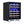 A black dual zone wine fridge with multiple shelves filled with wine bottles, illuminated by LED lights from the inside.