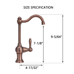 A copper-colored one-handle drinking water filter faucet.
